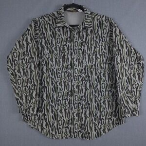 Vintage Woolrich Hunting Shirt Mens 2XL Shadow Bark Camo Chamois Button Up USA